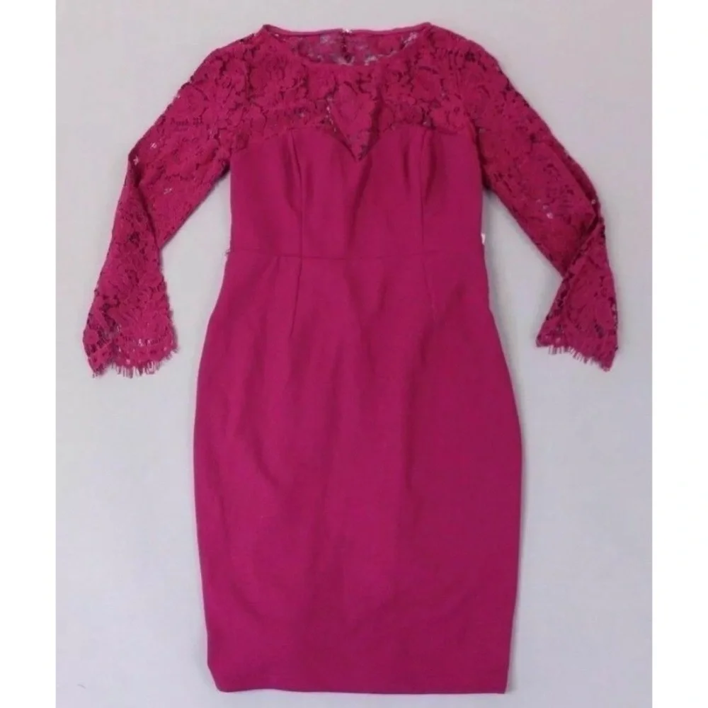 NWT Lulu’s Lace Magenta Bodycon Dress - Picture 7 of 10